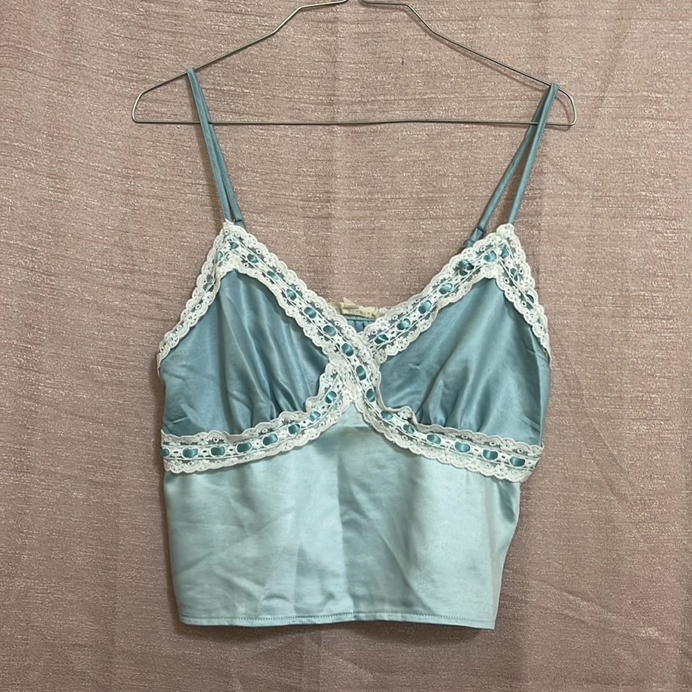 Light Blue spaghetti strap baby doll shirt